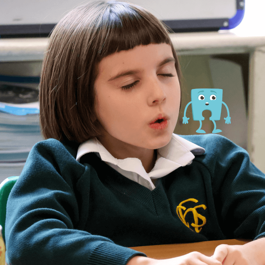 Child practicing meditation