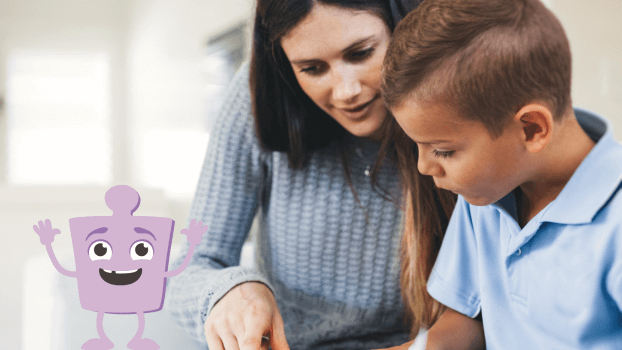 Parent helping child