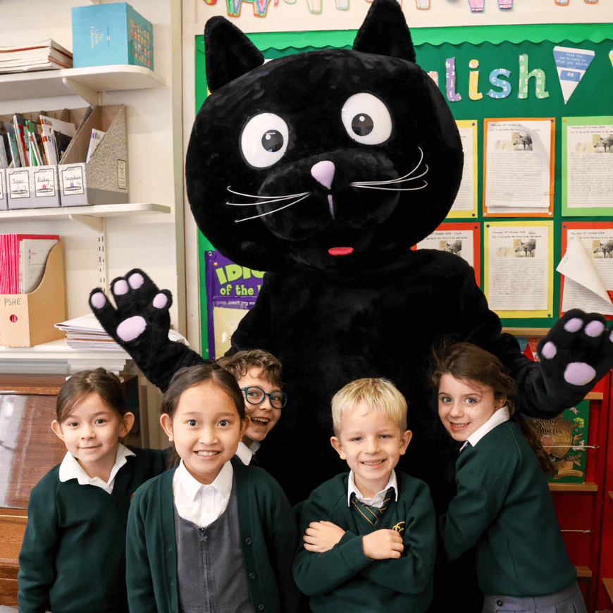 Children with Jerry cat