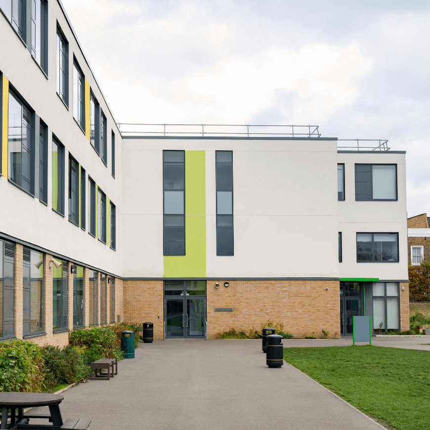 Outside of school building