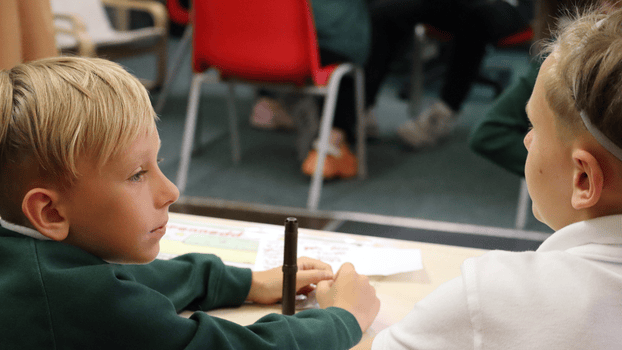 Two children talking