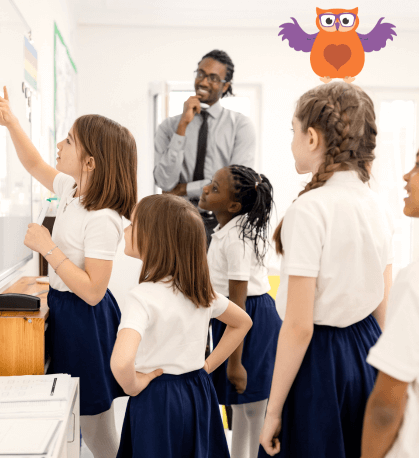Pupil in a group using an artboard
