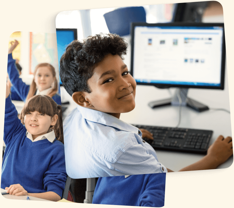 Montage showing a series of children