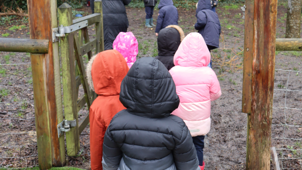 Group of pupils together outside