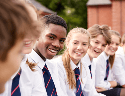 Group of pupils working together