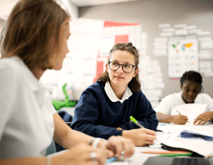 Pupil working with another pupil