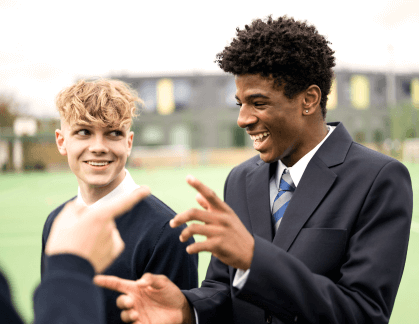 Two pupils working together
