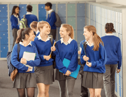 A group of pupils walking together