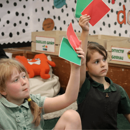 Pupils in a class together