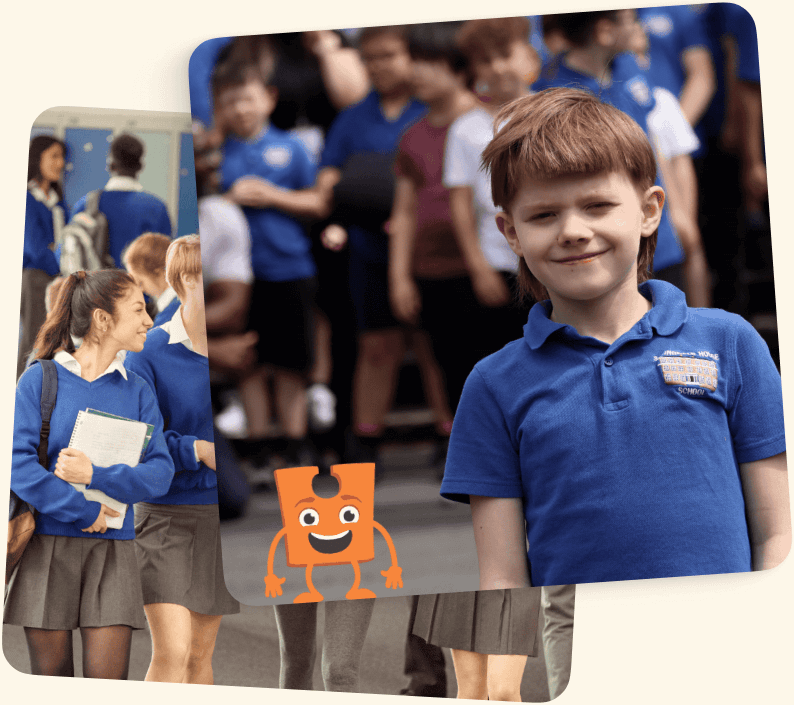 Montage showing a series of children